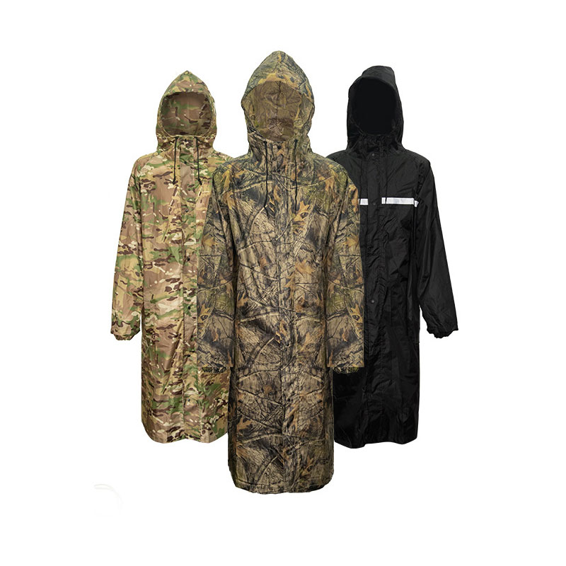 Fishing Rain Suit - 남성용 위장 긴 비옷, 전술 카모
