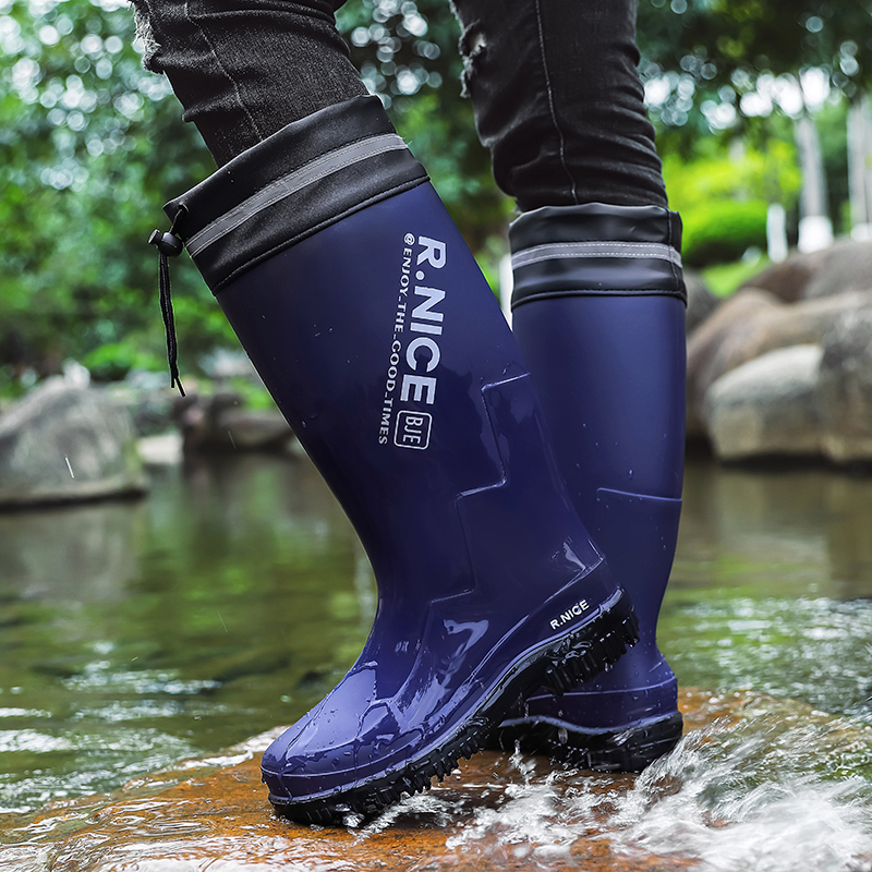 남성용 세련된 야외용 레인슈즈 하이컷 플레인탑 레인부츠 - Fishing Boots 리뷰 및 가격
